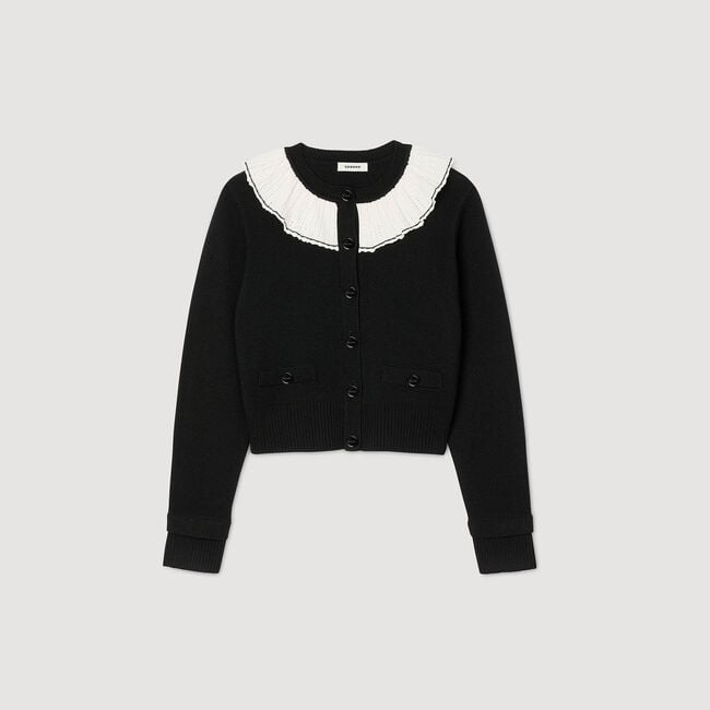 Cardigan à col contrasté