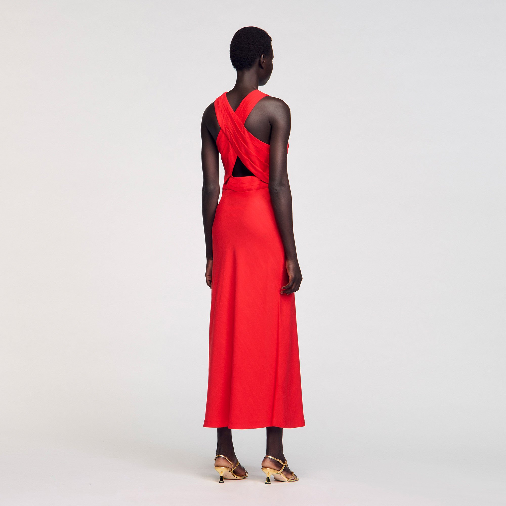 Robe longue croisée