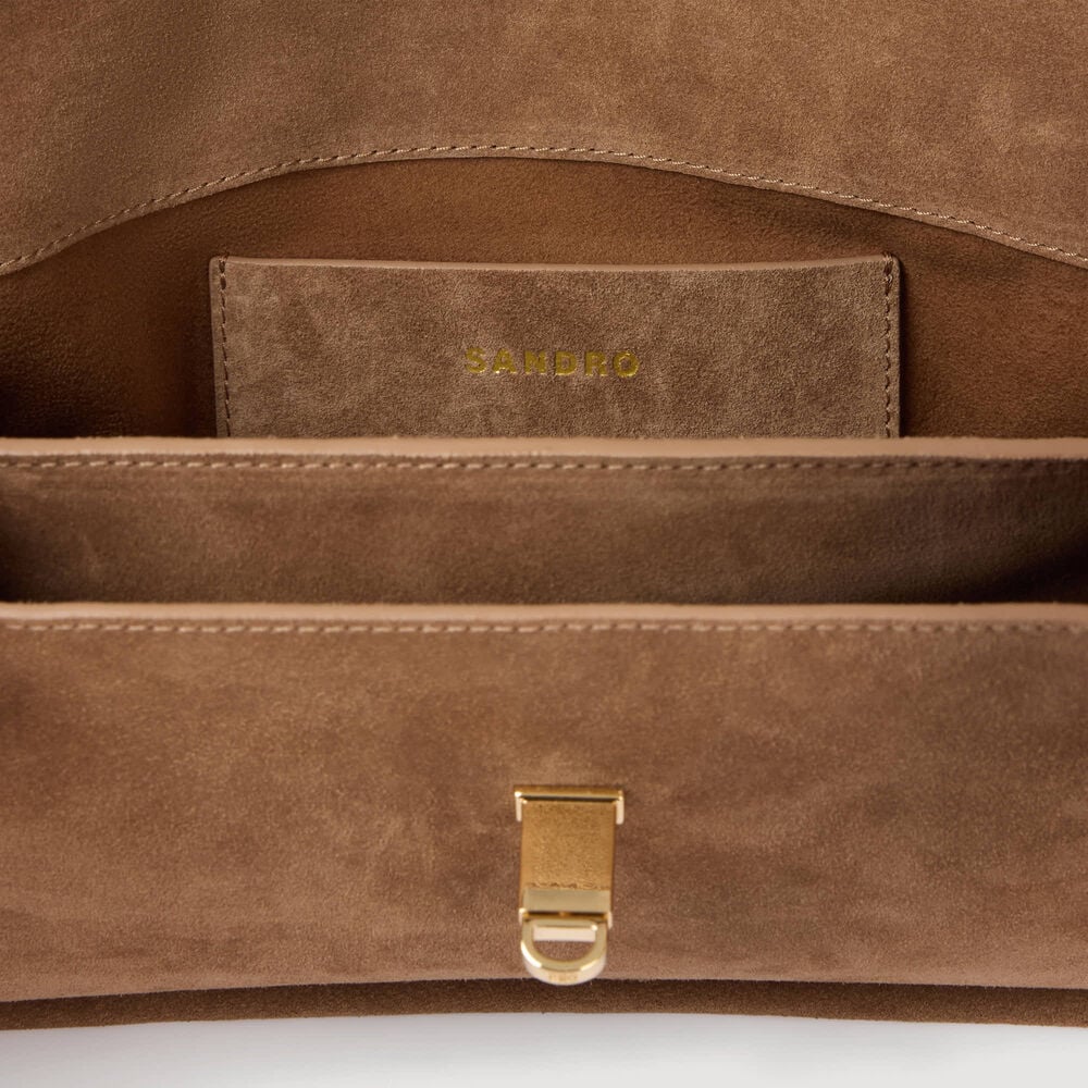 Sandro Sac en cuir en suède Le Mambo – Beige – vue 6