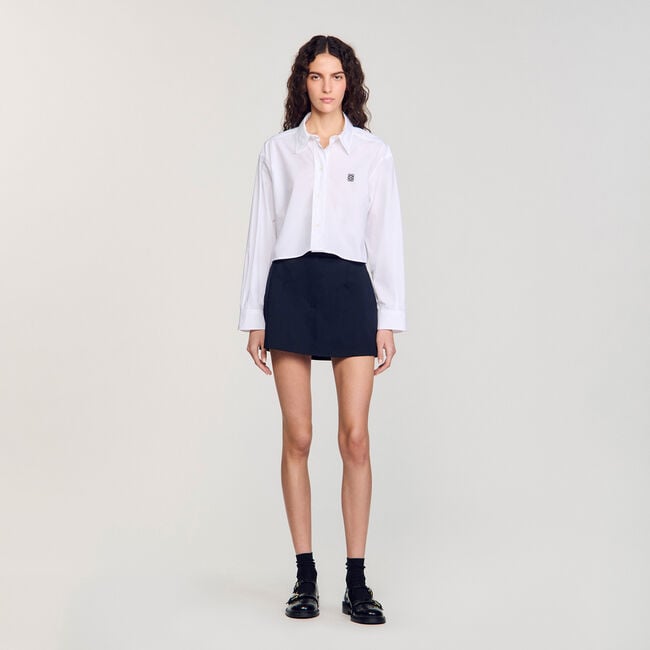 Chemise courte en popeline