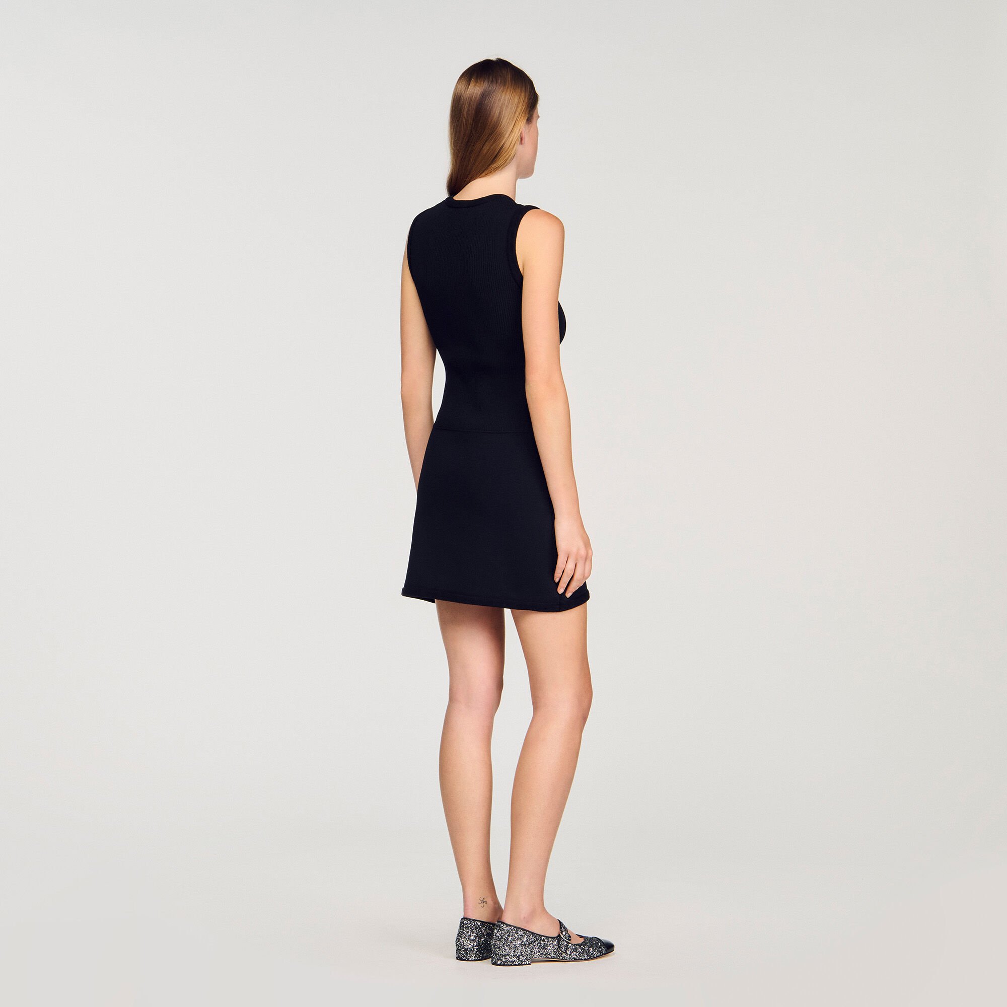 Robe courte maille côtelée