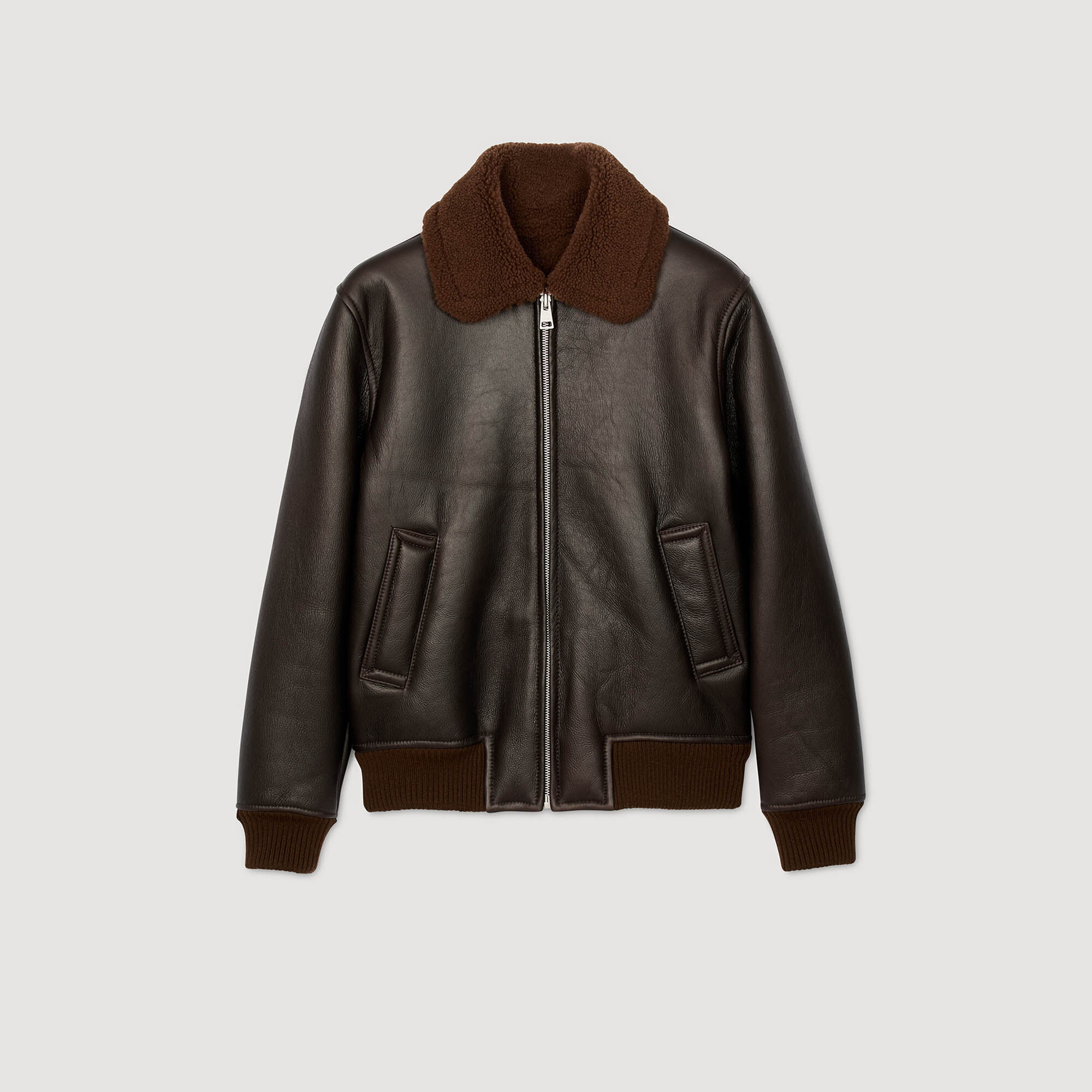 Blouson en cuir retourné
