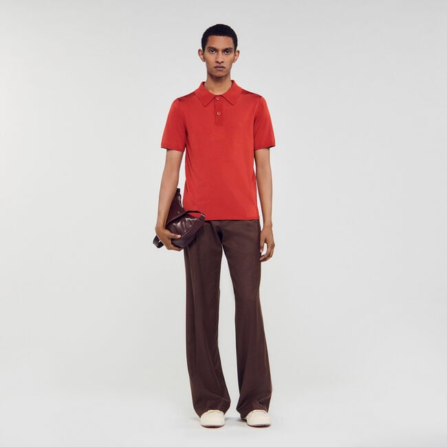 Polo en maille à manches courtes