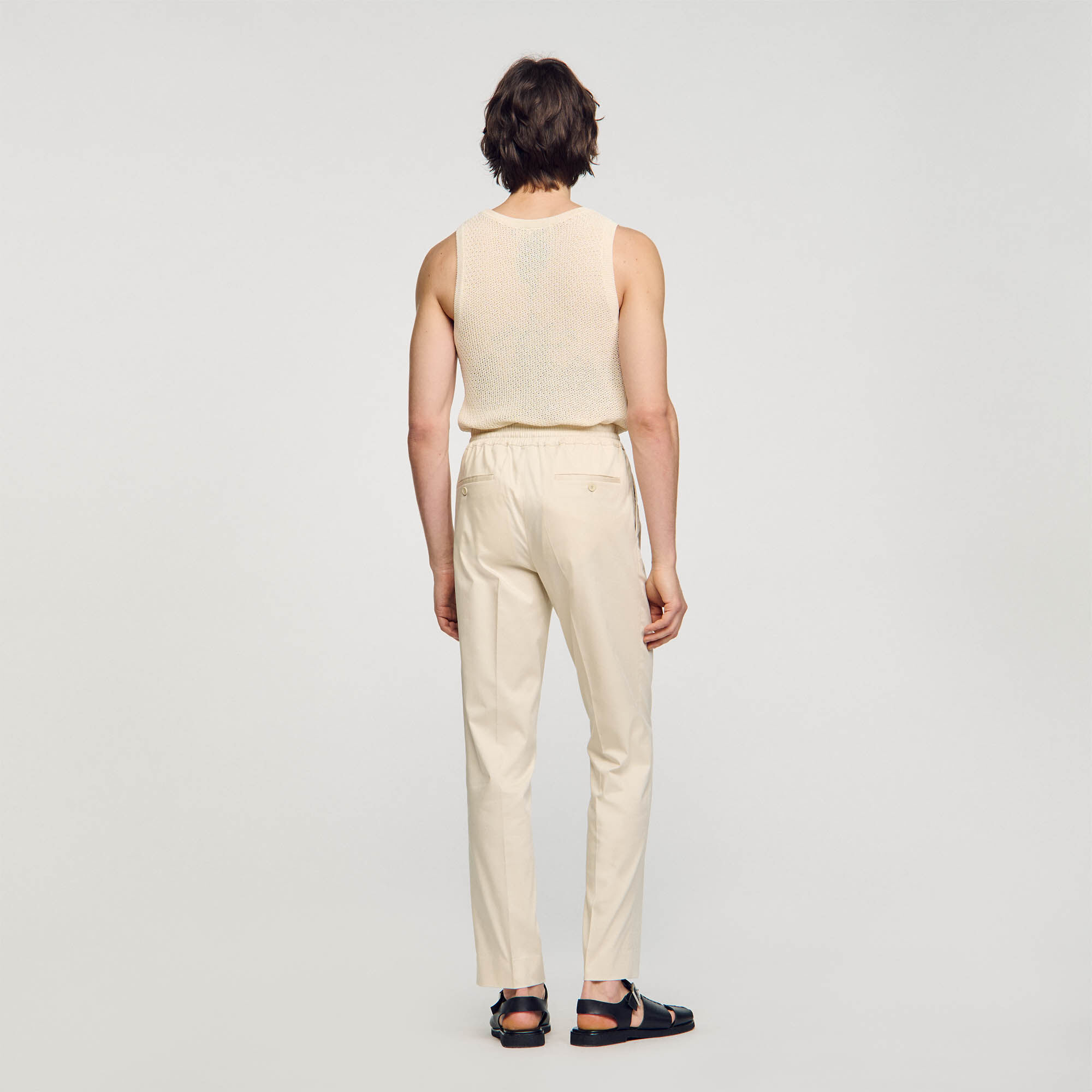 Pantalon droit élastiqué
