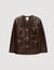 Blouson long en cuir vieilli