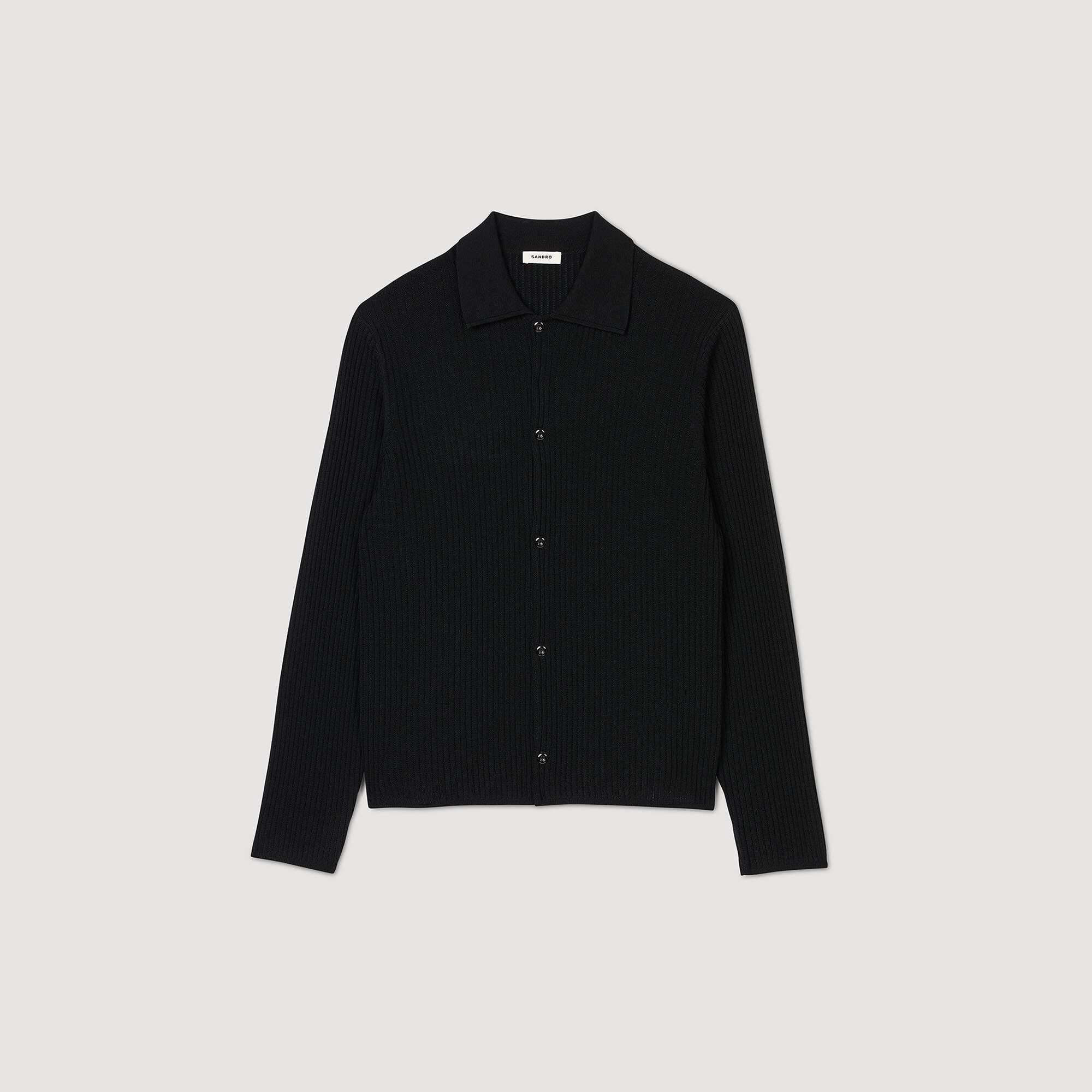 Chemise en maille c&ocirc;tel&eacute;e - Homme | Sandro Paris