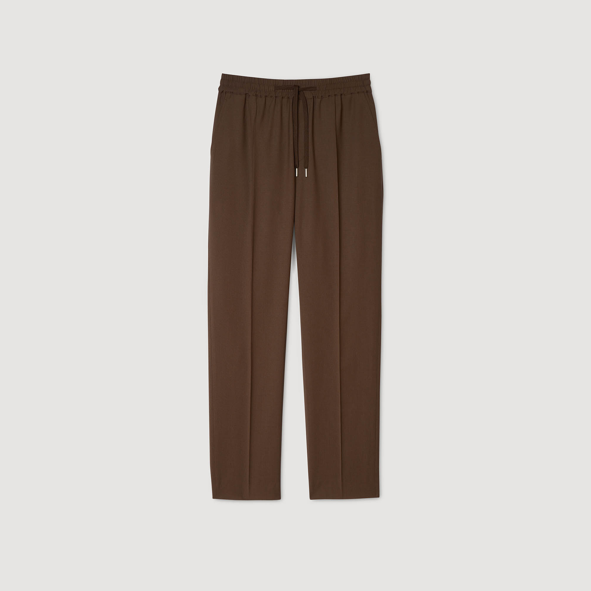 Pantalon élastiqué en laine