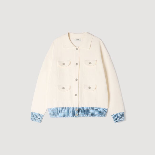 Cardigan &agrave; d&eacute;tails denim