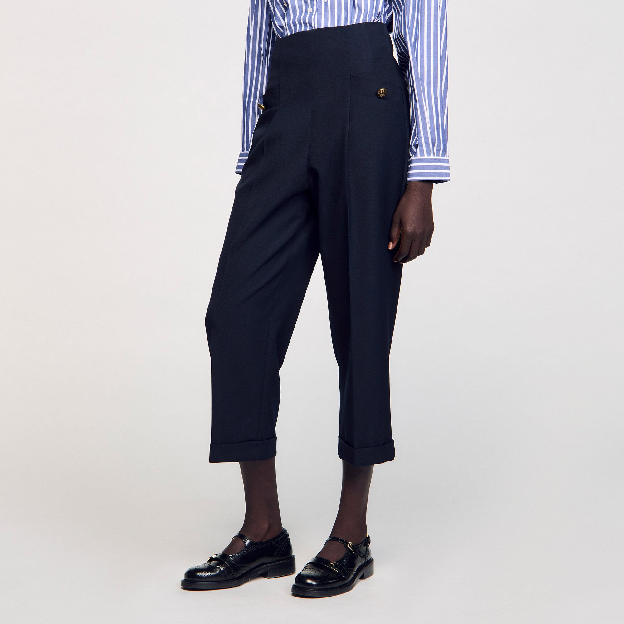 Pantalon de costume à plis