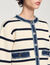 Cardigan rayé à détails denim