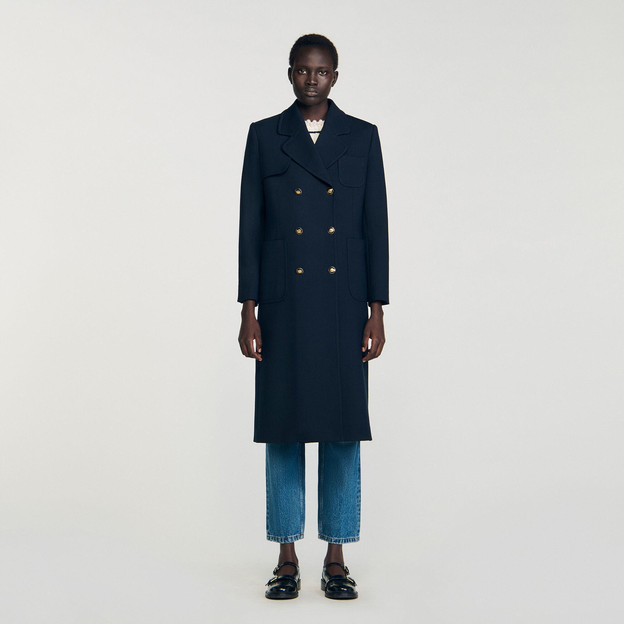 Manteau long croisé
