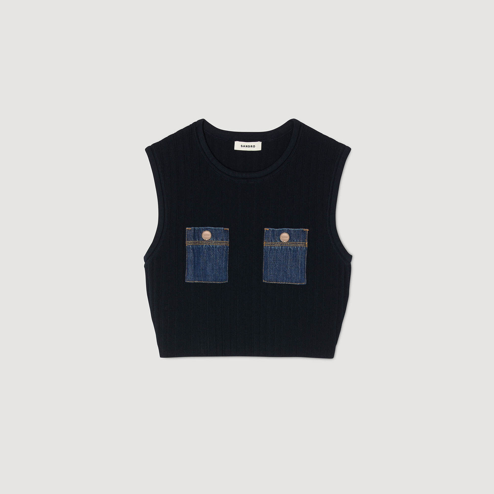 Top en maille et denim