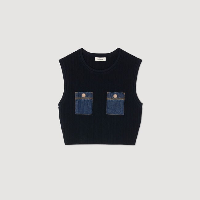 Top en maille et denim
