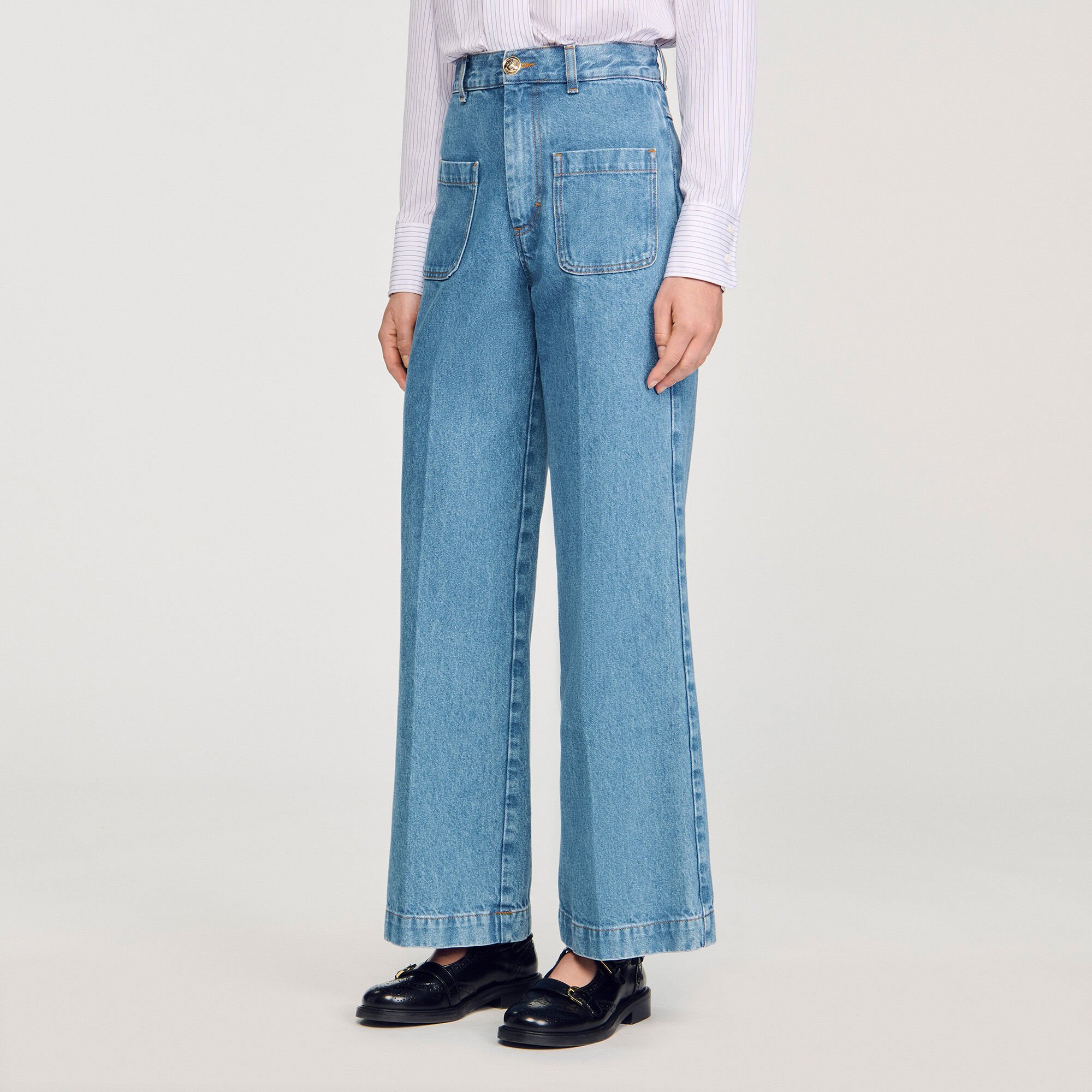 Jean large taille haute