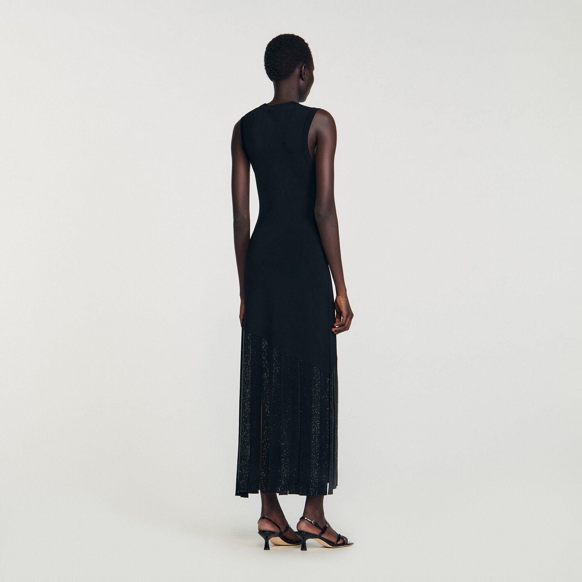 Robe longue frang&eacute;e  - Femme | Sandro Paris