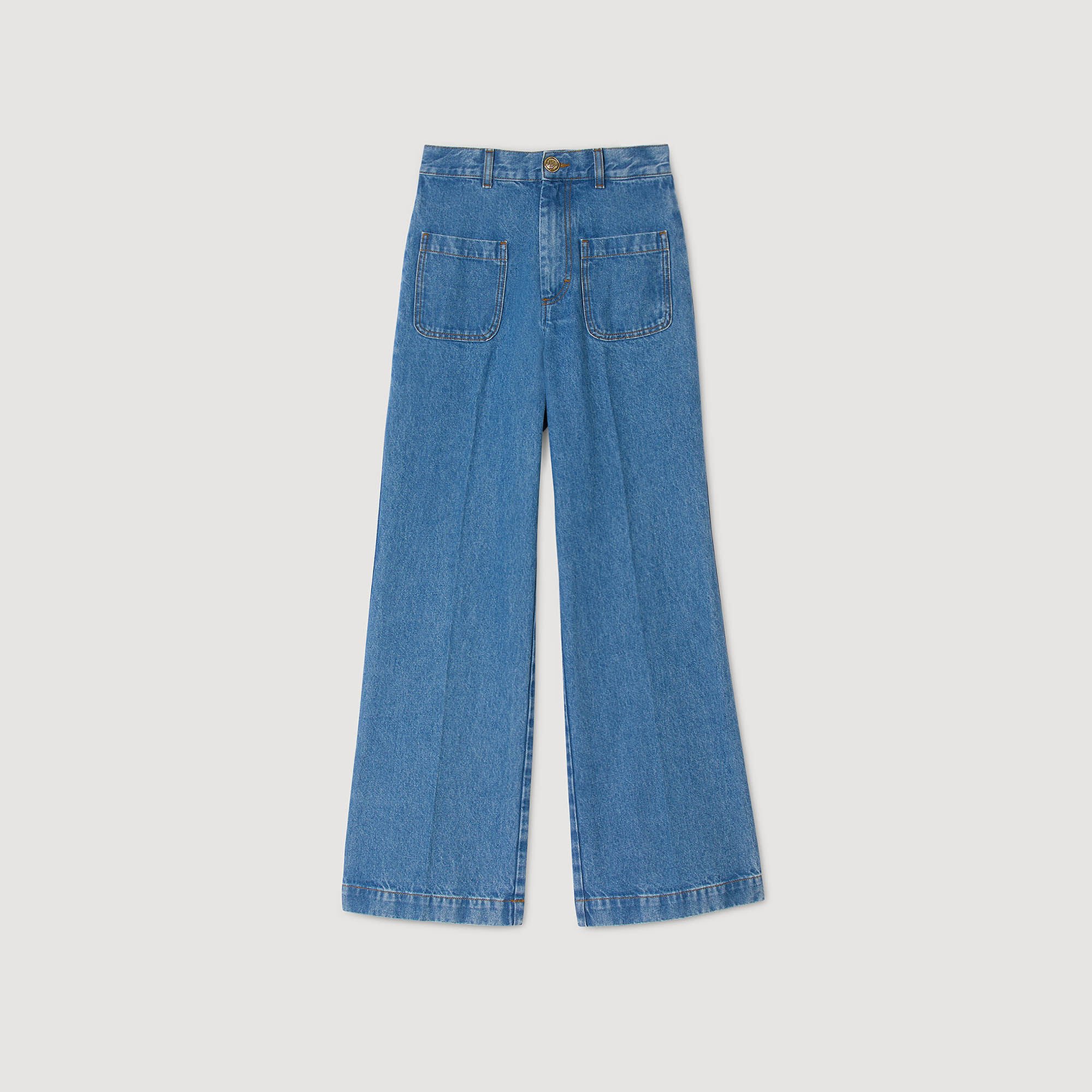 Jean large taille haute