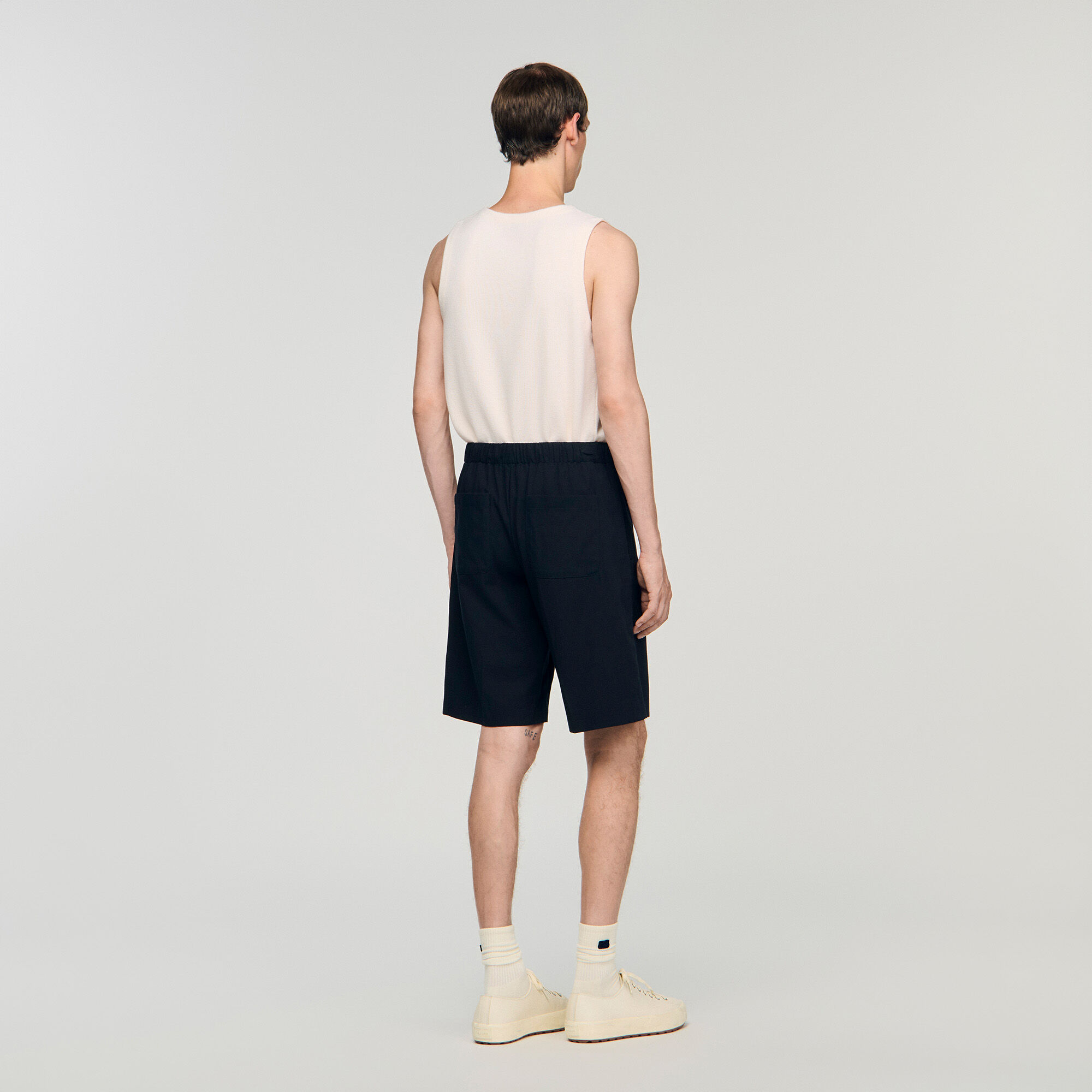 Short en coton à taille élastiqué