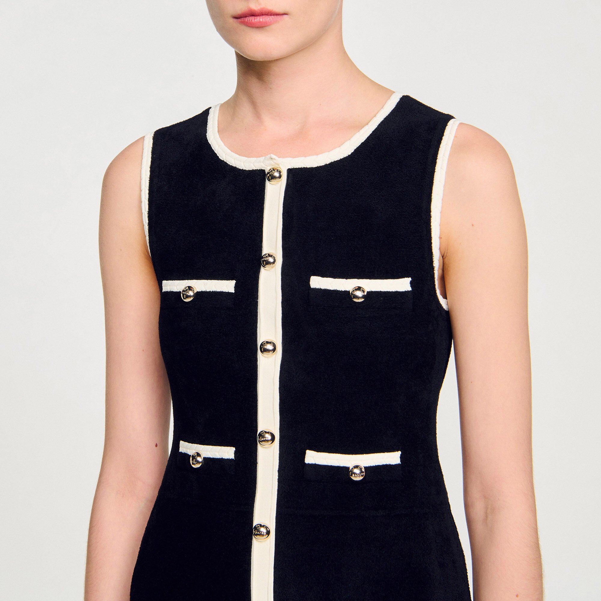 Robe courte en maille velours