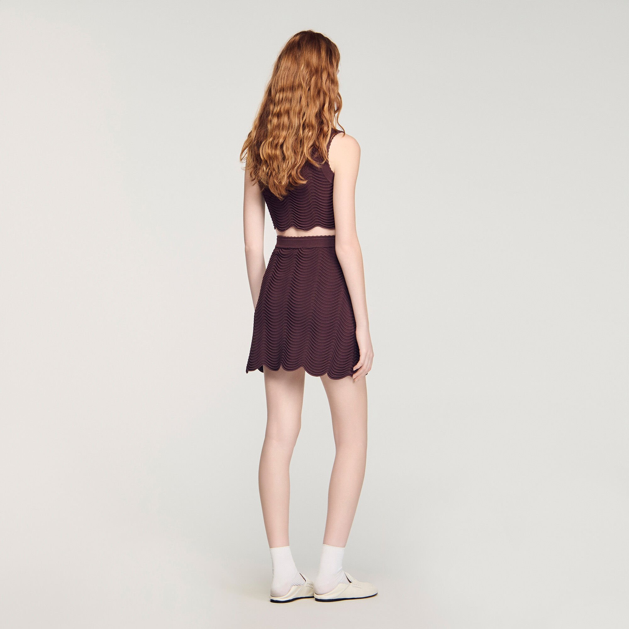 Jupe courte en maille fantaisie