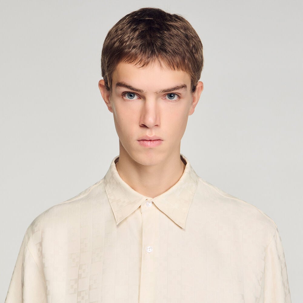 Sandro Chemise fluide square Cross – blanc – vue 3