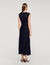 Robe longue satinée strassée