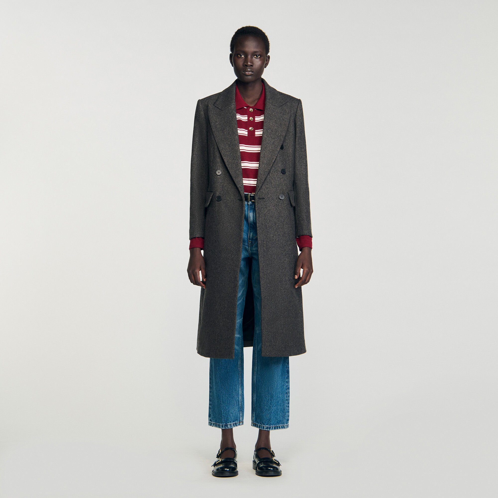 Manteau cintré double boutonnage