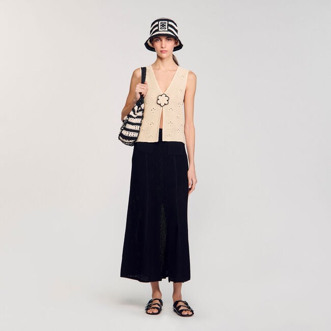 Jupe longue en maille fantaisie