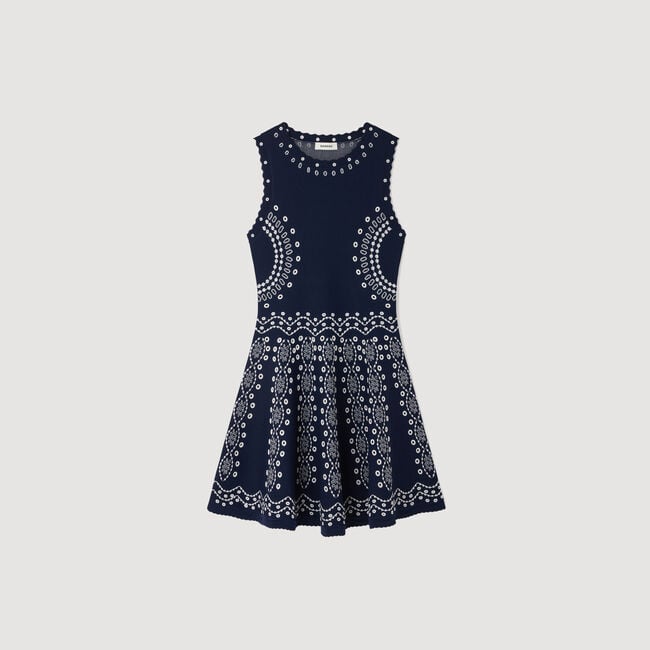 Robe courte en maille foulard