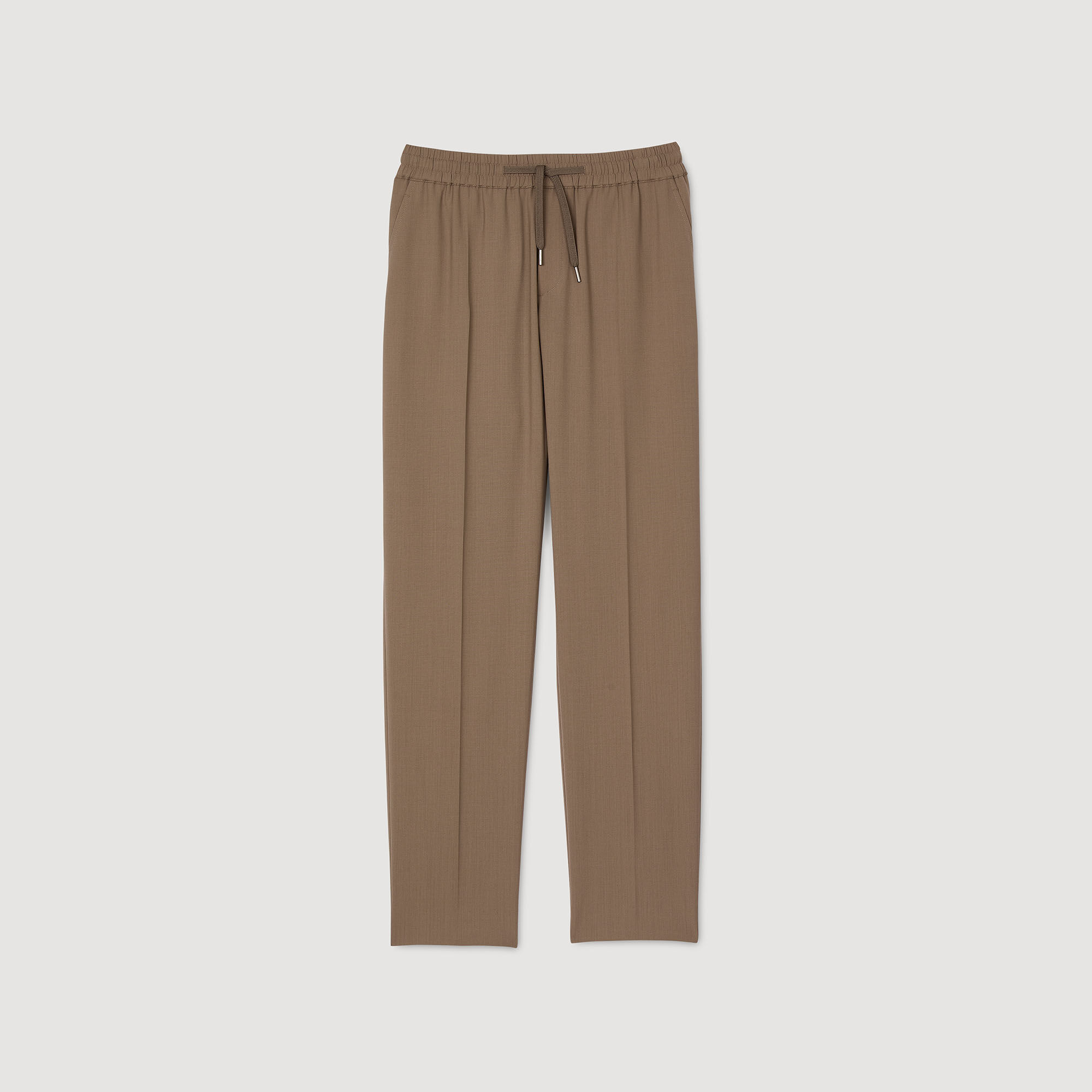 Pantalon élastiqué en laine