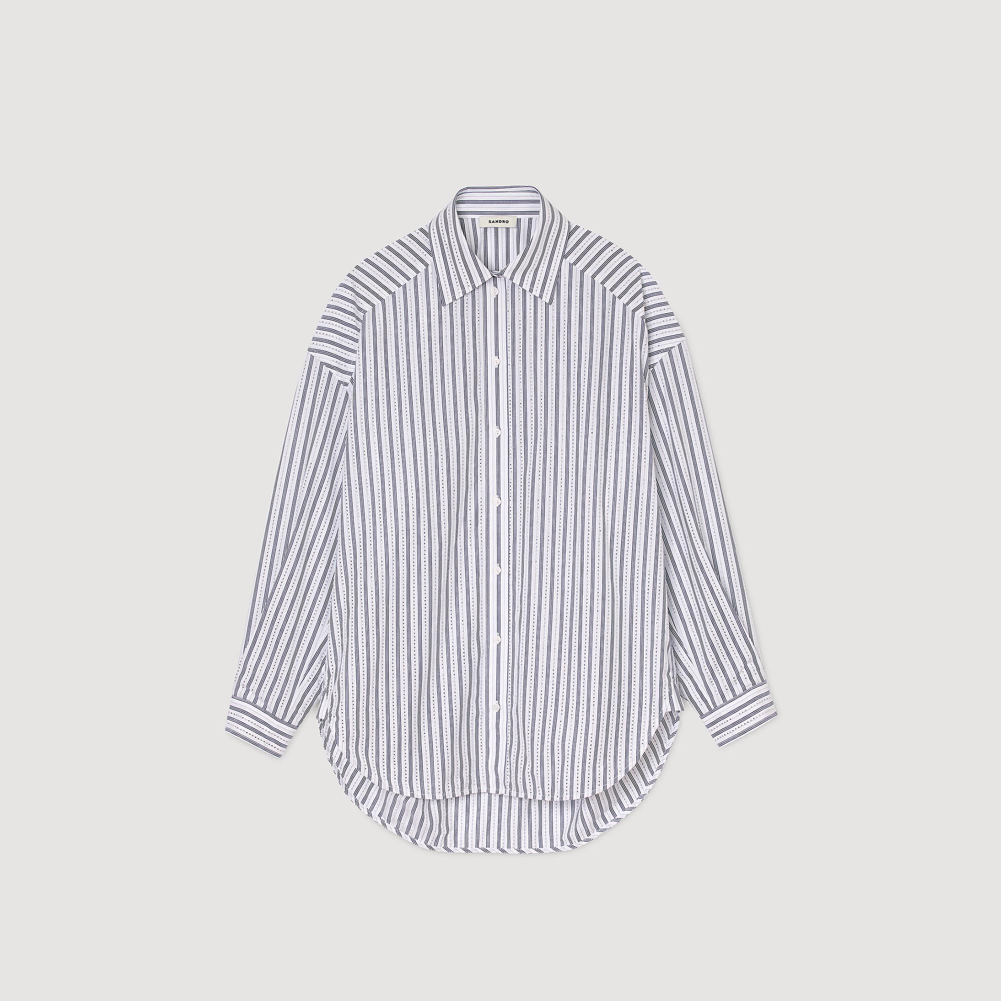Chemise à rayures strassée