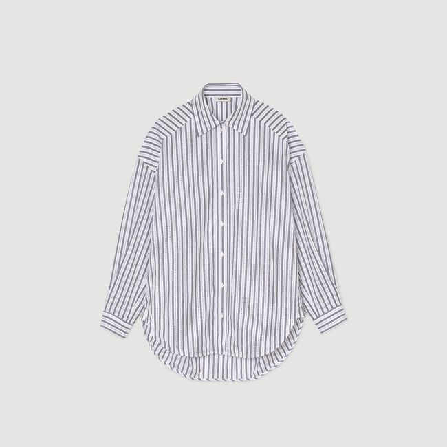 Chemise à rayures strassée