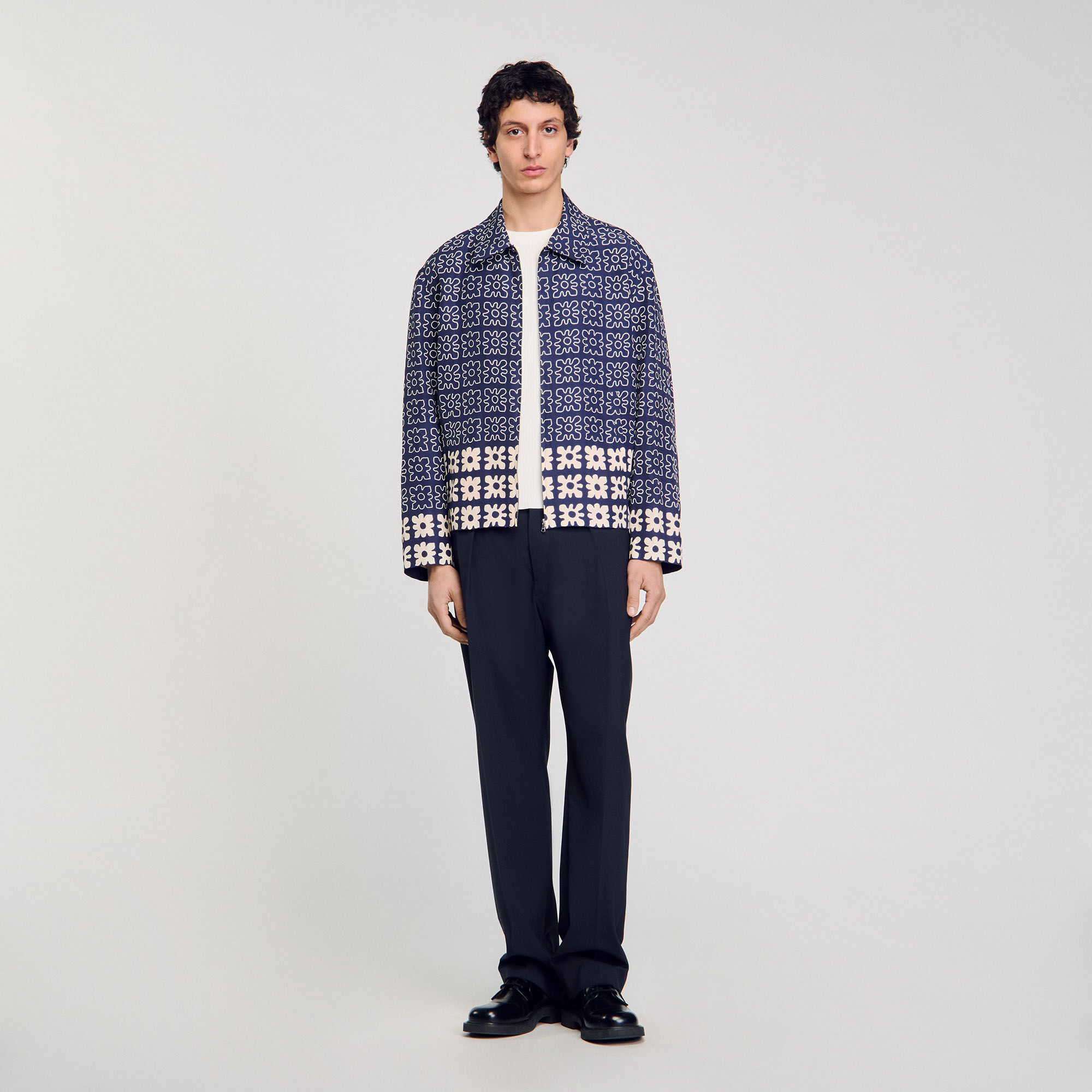 Blouson à imprimé fleuri