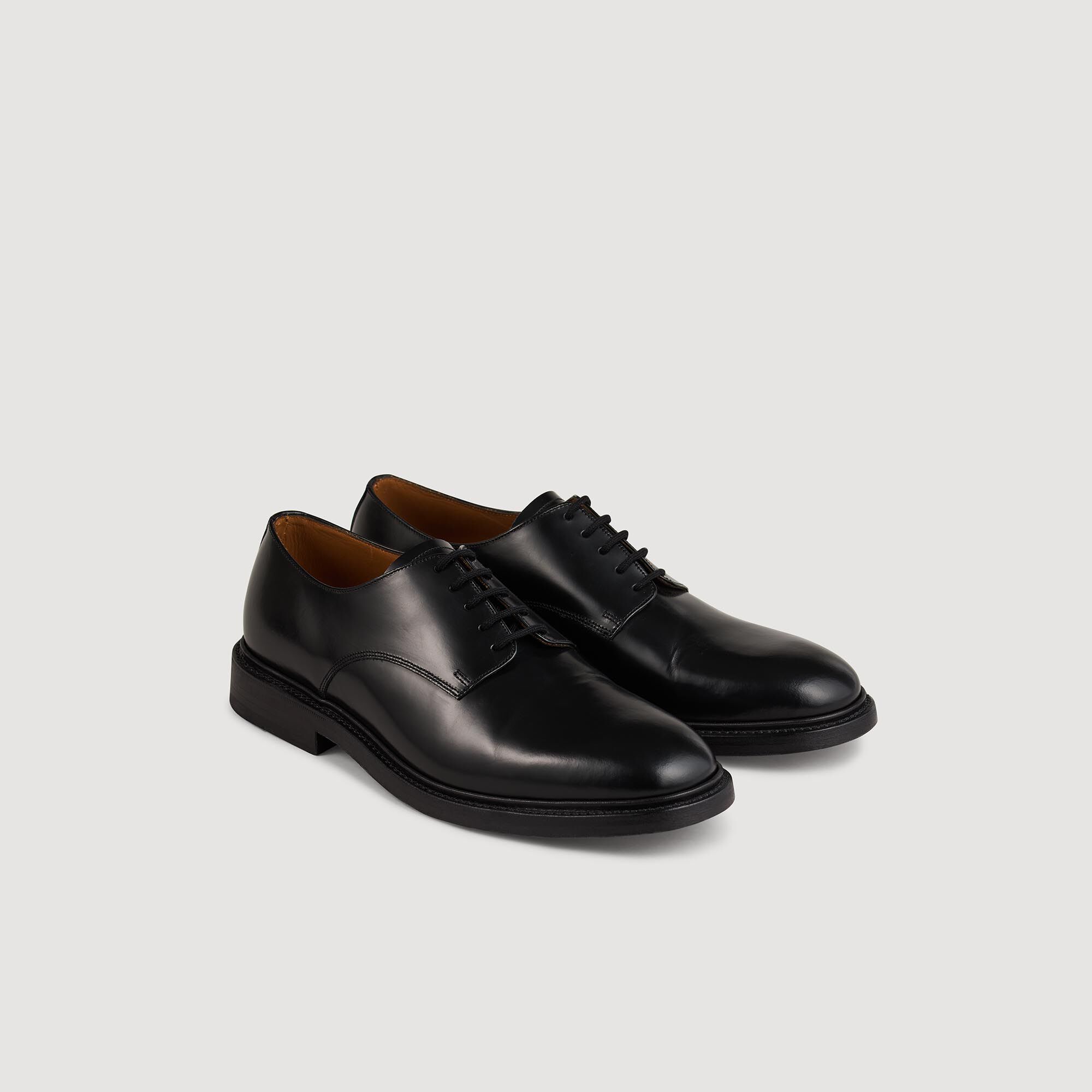 Derbies en cuir glacé