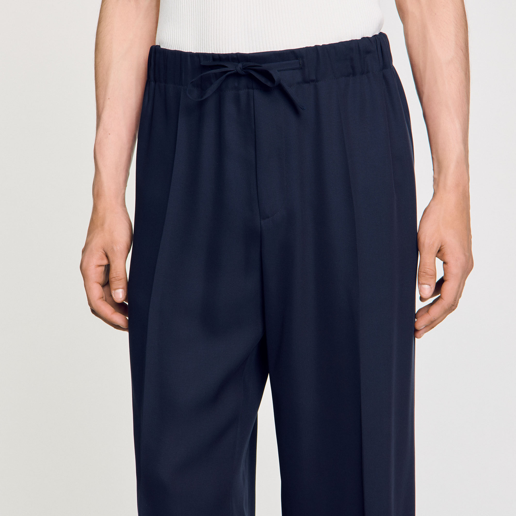 Pantalon large élastiqué