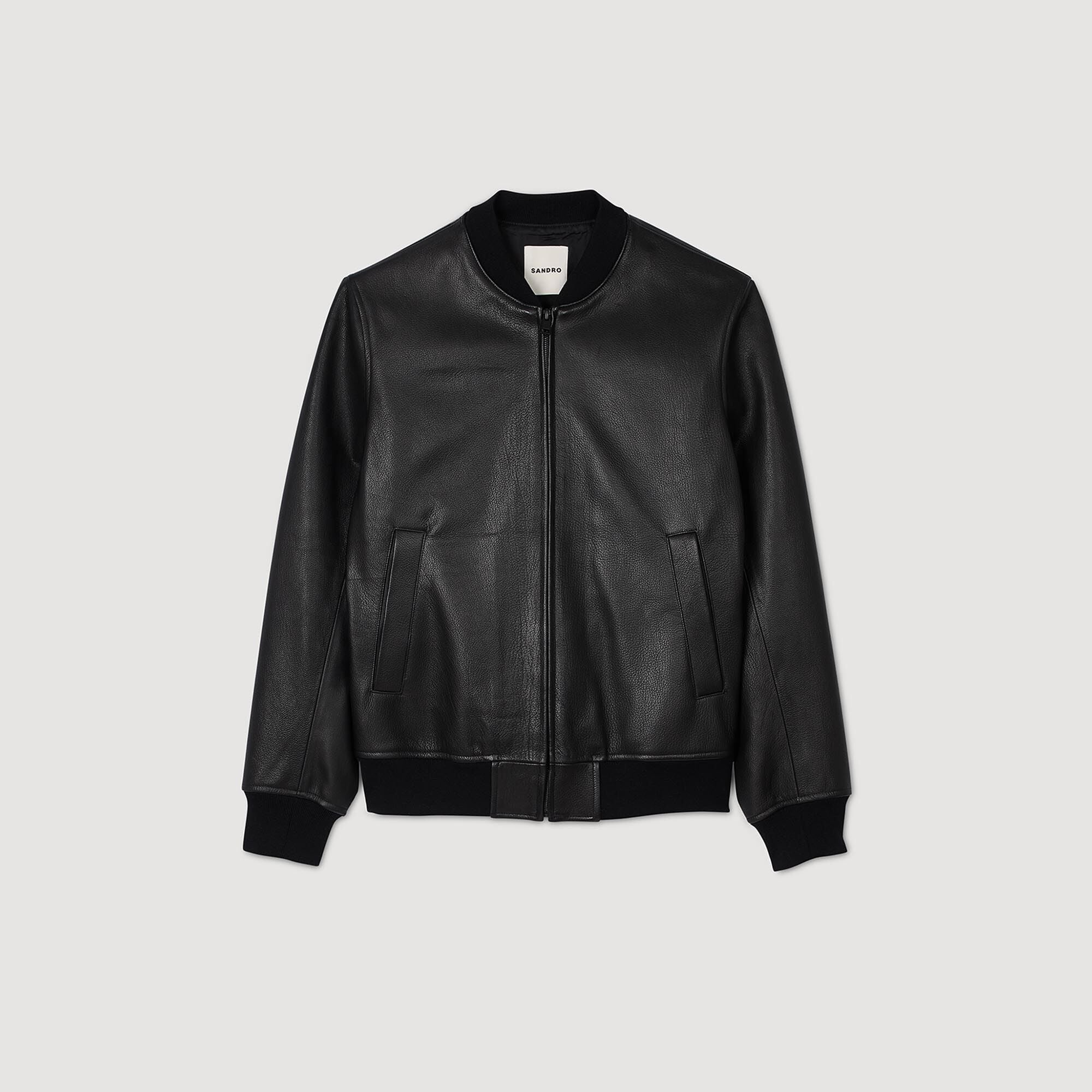 Blouson en cuir grain&eacute; - Homme | Sandro Paris