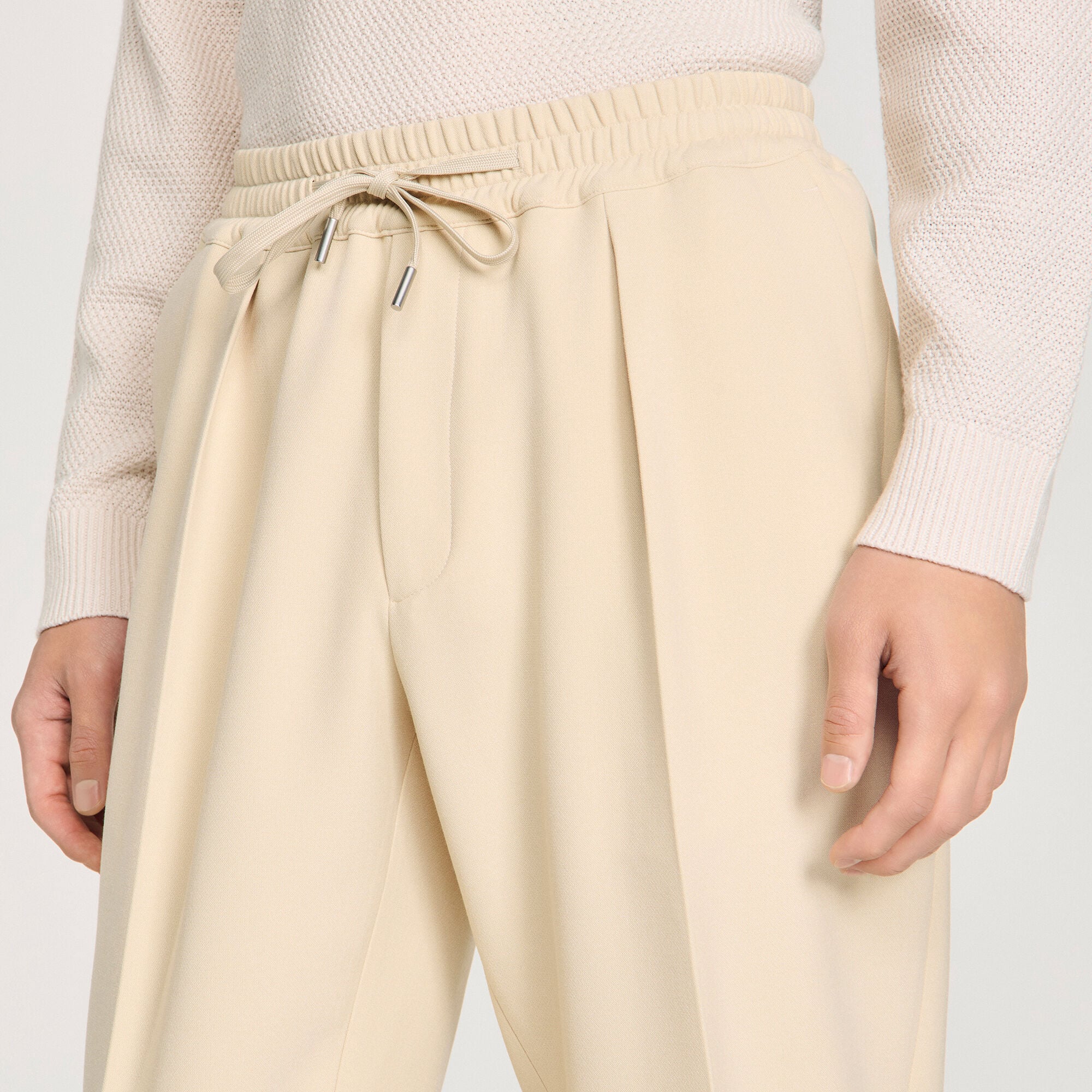 Pantalon droit &eacute;lastiqu&eacute;