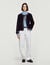 Manteau court &agrave; d&eacute;tails cuir - Femme | Sandro Paris