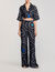 Pantalon en soie &agrave; imprim&eacute; spirales - Femme | Sandro Paris