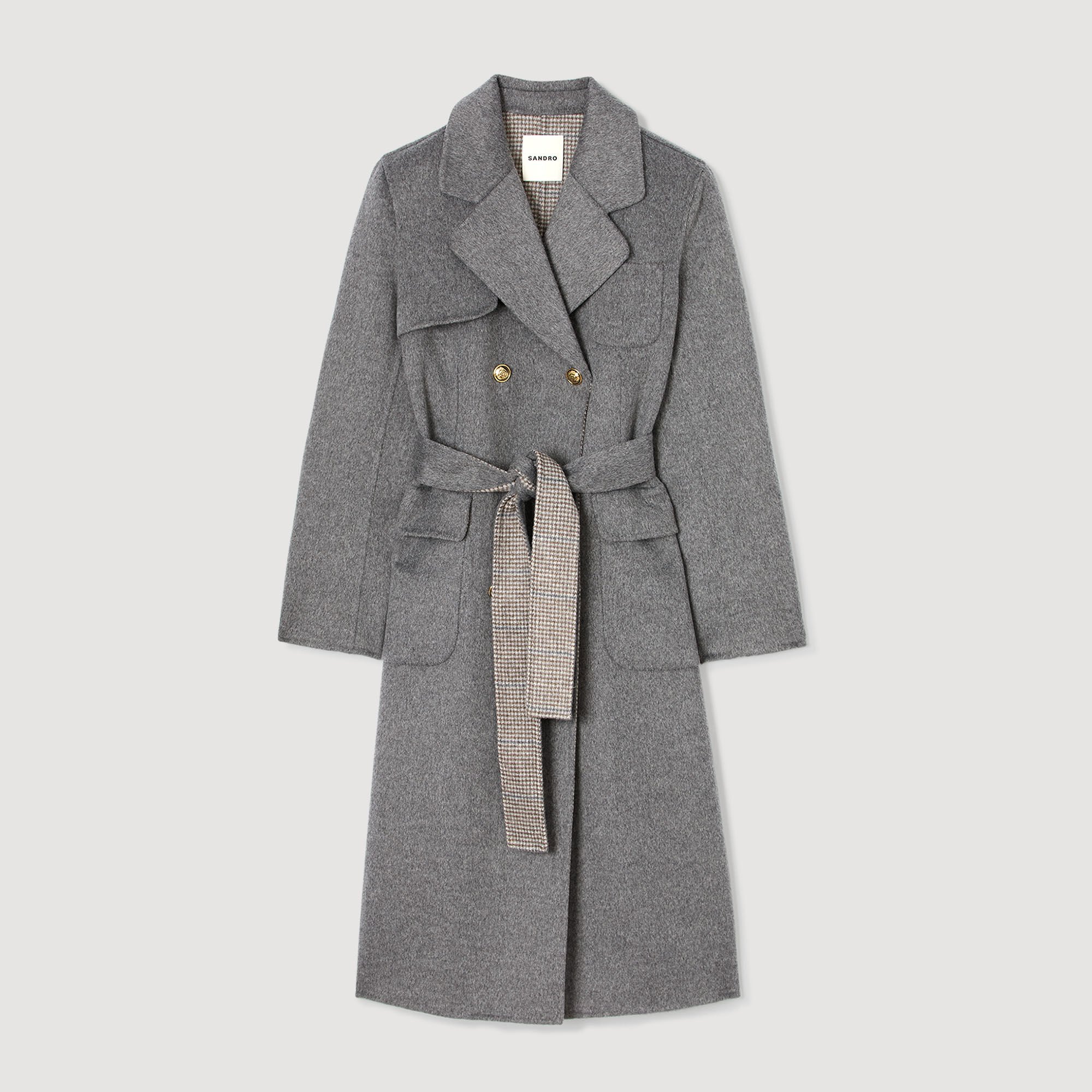 Manteau à carreaux double face