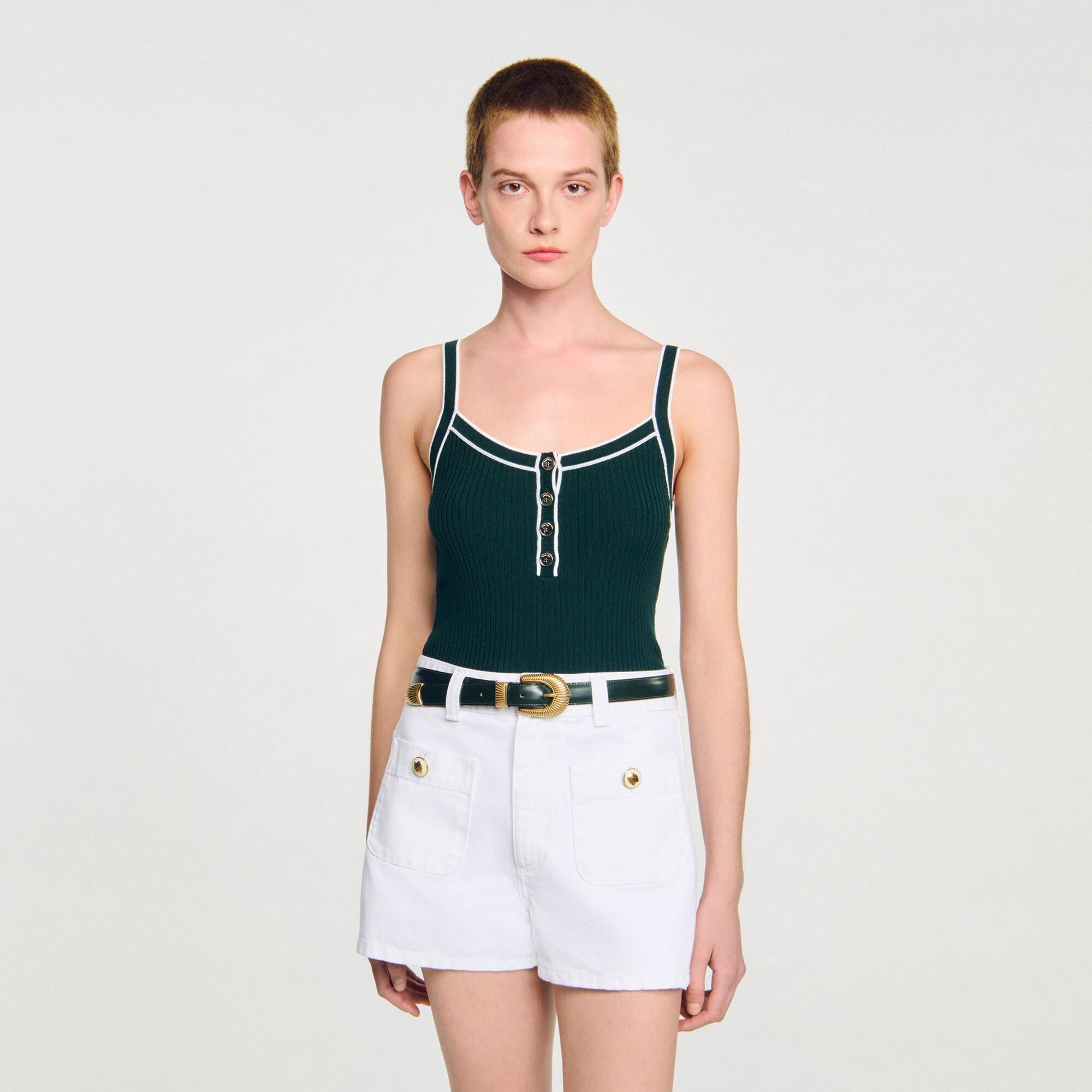 Débardeur en maille bicolore