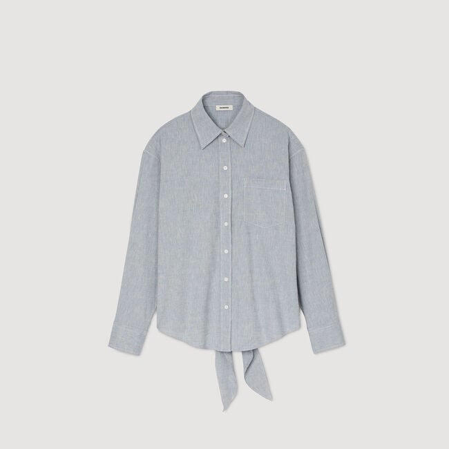 Chemise longue à dos noué