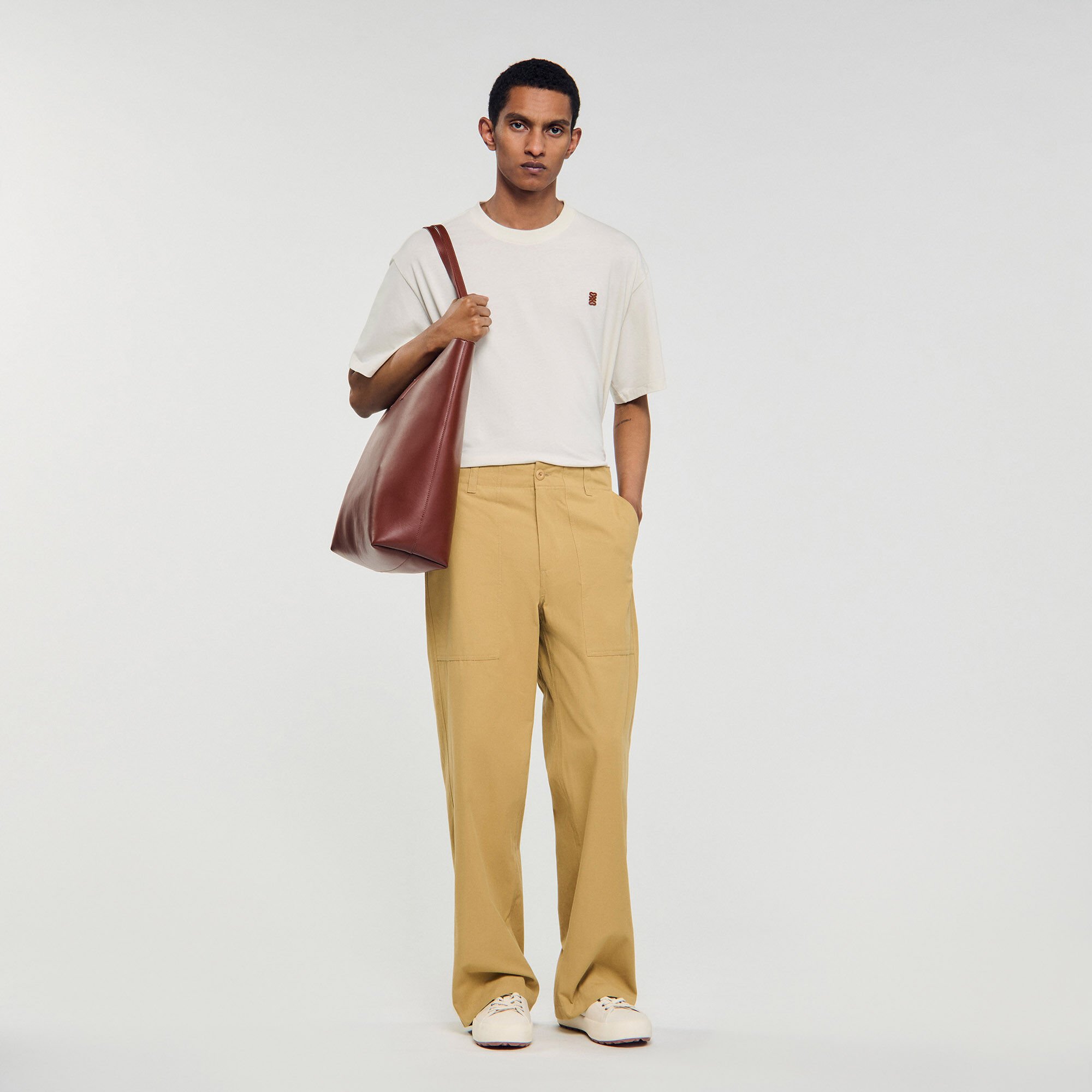 Pantalon large en coton