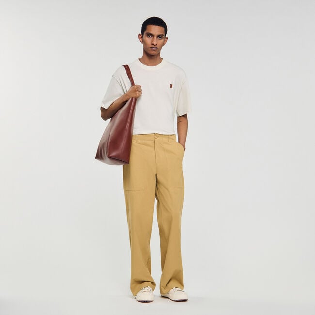 Pantalon large en coton