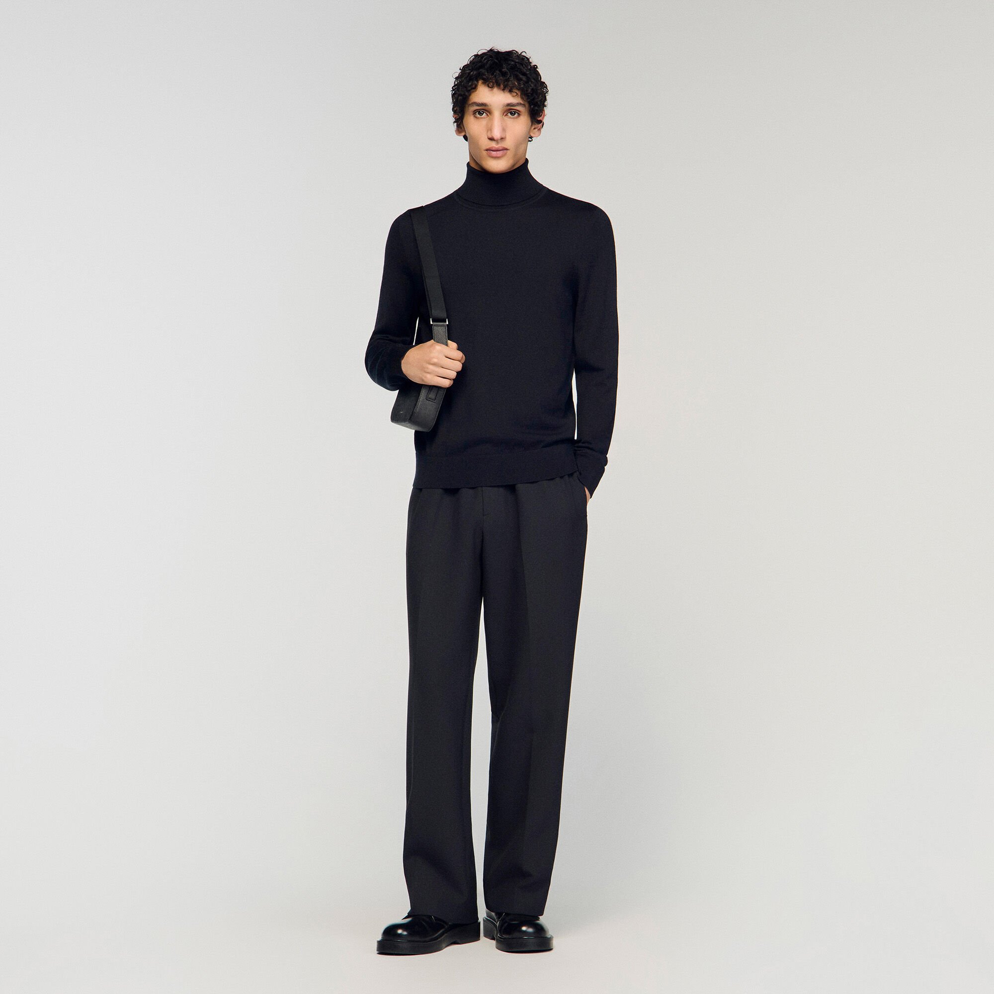 Pull &agrave; col roul&eacute; en laine Homme