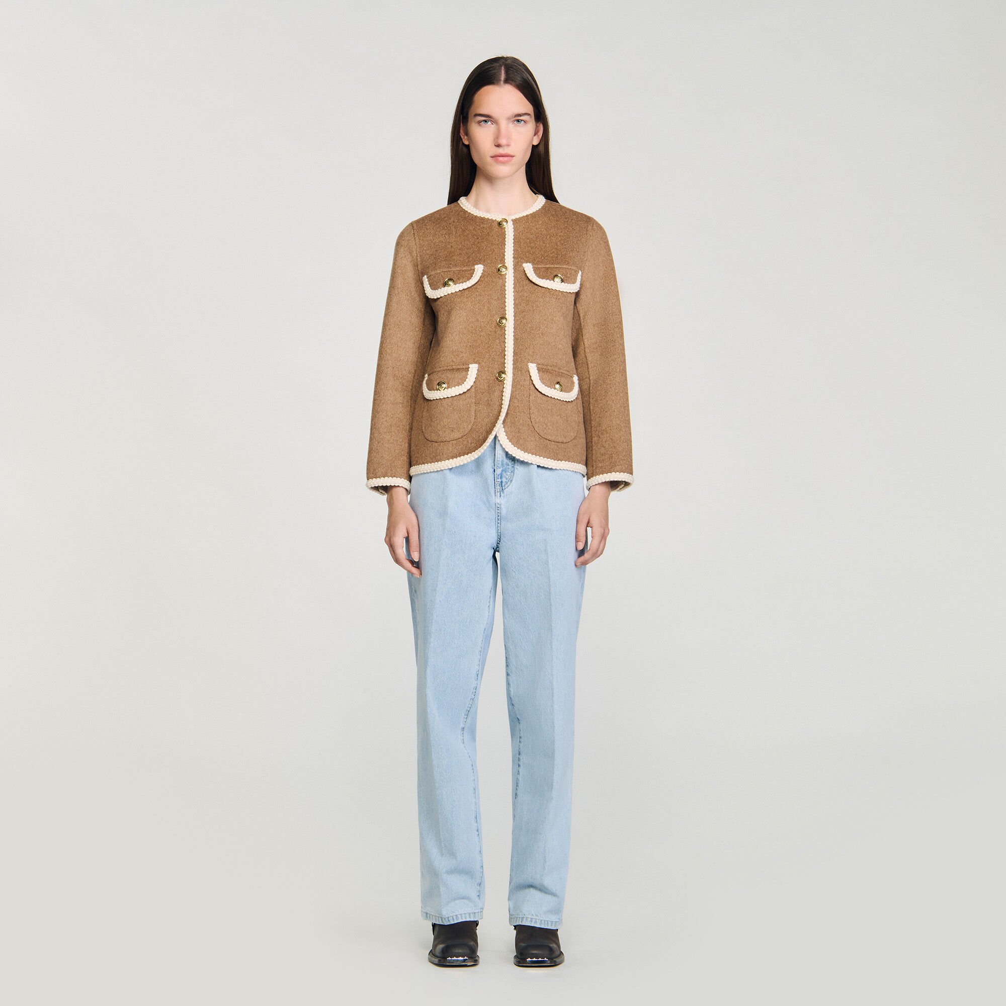 Veste double face boutonnée