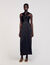 Robe longue  satinée fendue