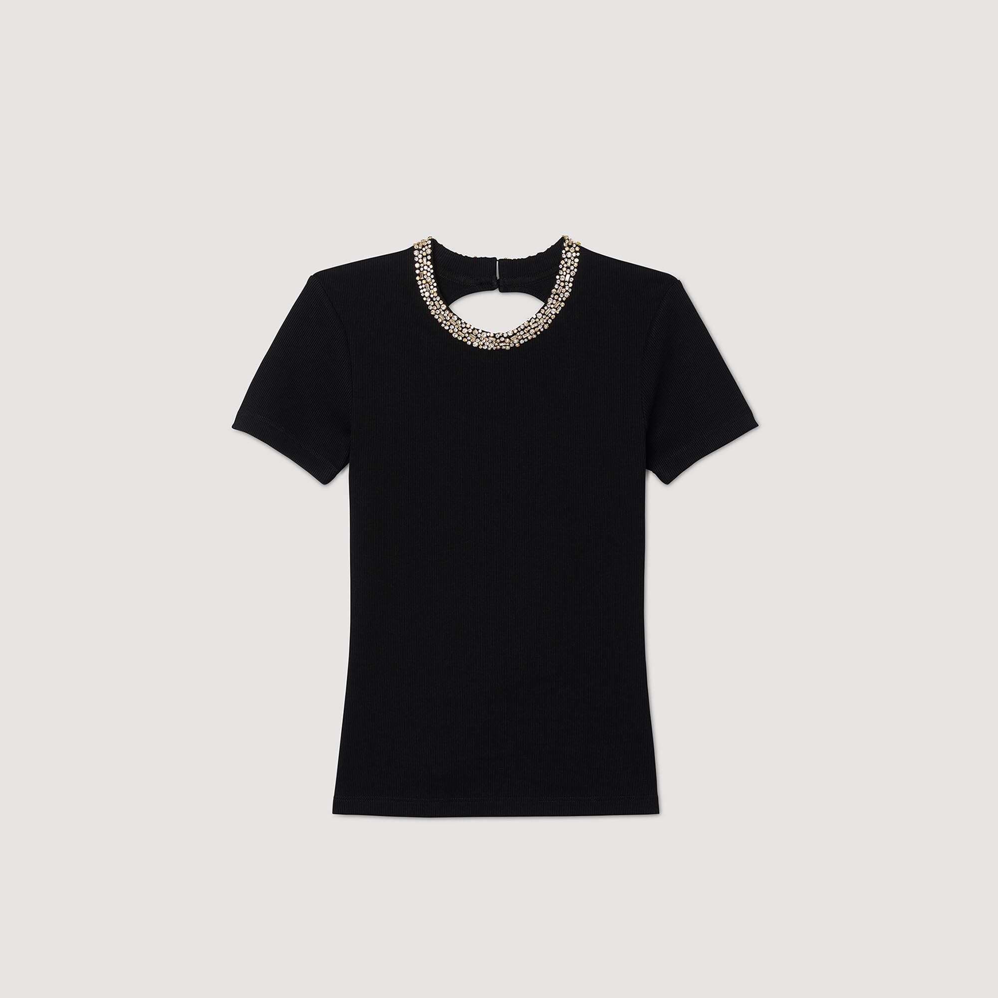 T-shirt à galon strassé