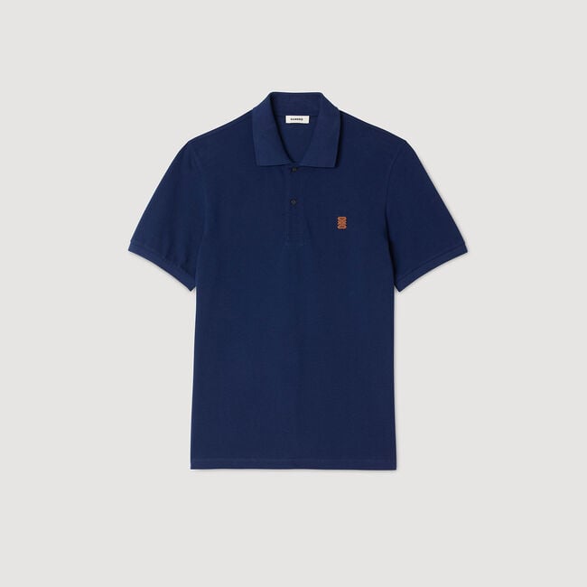 Polo à logo cuir