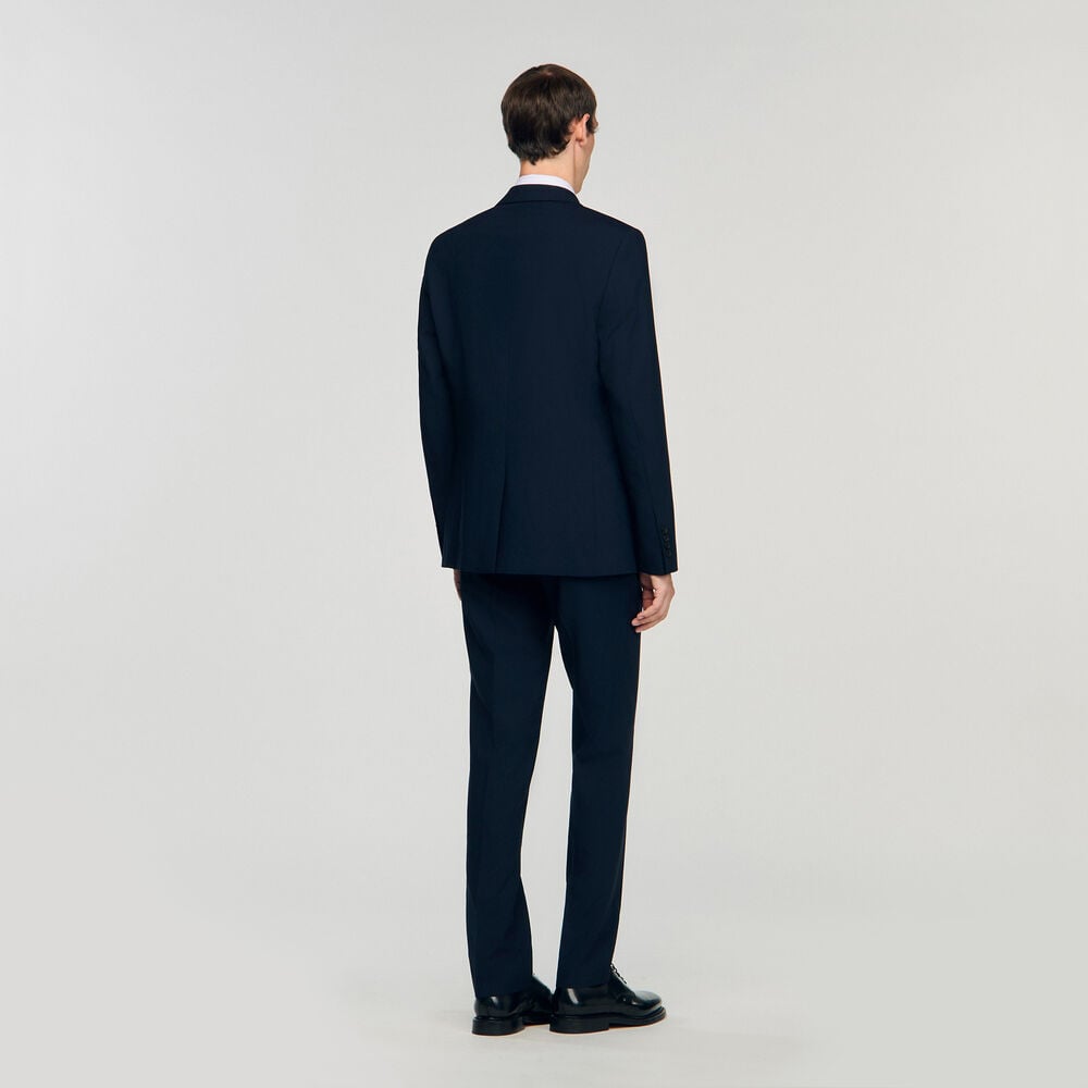 Sandro Chaqueta de traje de lana – Marina – vista 5