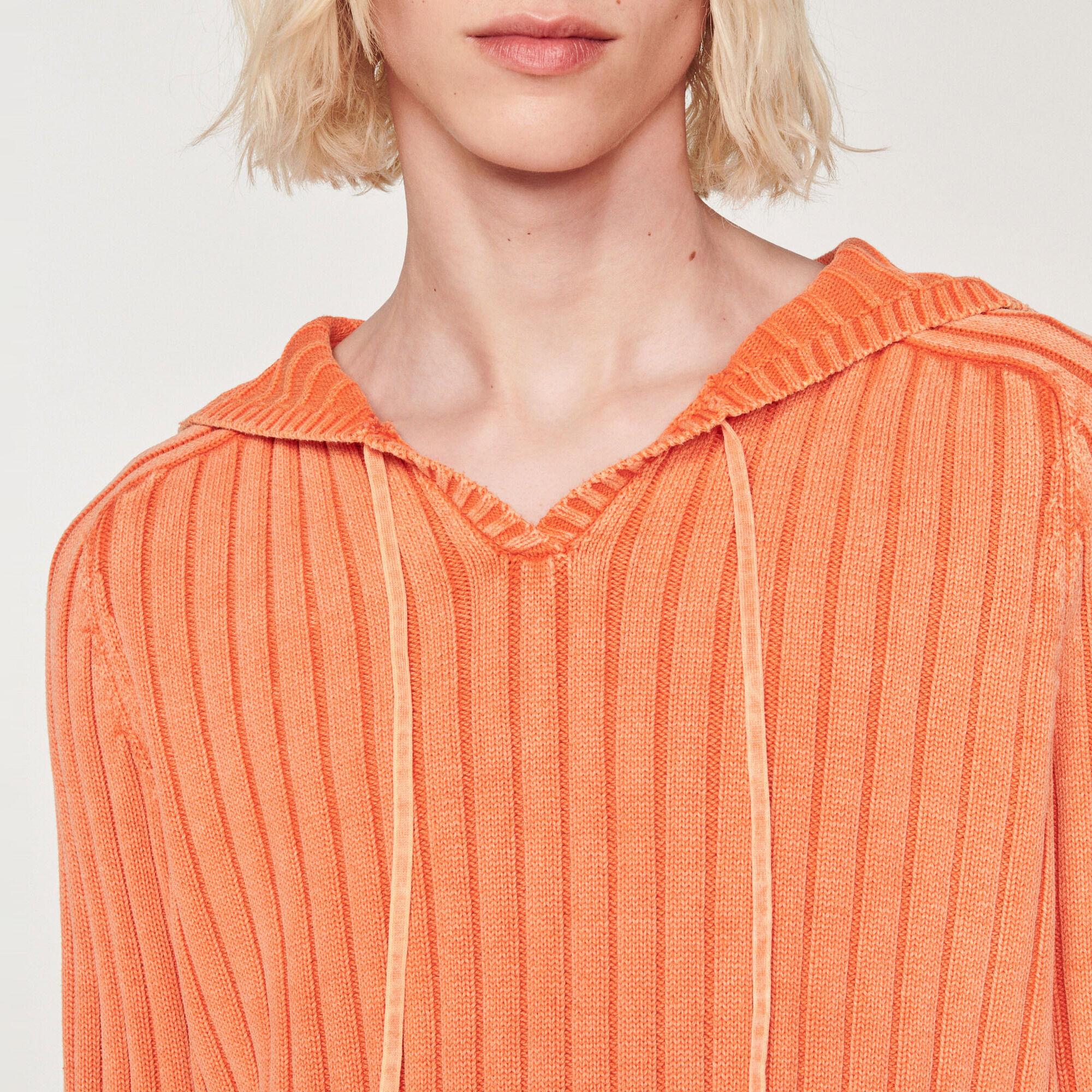 Hoodie en maille délavée